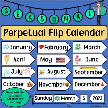 Preview of Perpetual Flip Calendar - SEASONAL