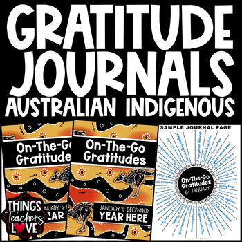 Preview of Perpetual On-The-Go Gratitude Journals Set - AUSTRALIAN INDIGENOUS KANGAROOS