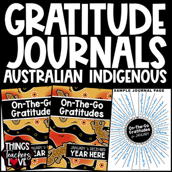 Preview of Perpetual On-The-Go Gratitude Journals Set - AUSTRALIAN INDIGENOUS LIZARDS