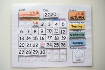 Preview of Perpetual calendar kids, Daily calendar 2024, Morning board, weather chart