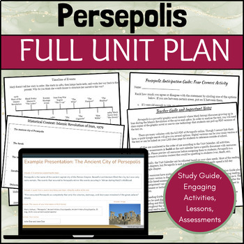 Preview of Persepolis Graphic Novel FULL UNIT PLAN: Lessons, Activities, and Assessments