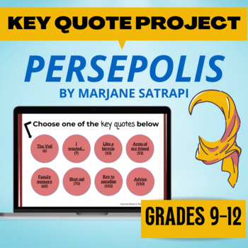 Preview of Persepolis Key Quote Analysis Project - Digital Choice Board