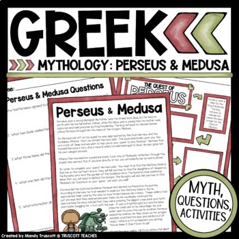 Preview of Perseus and Medusa | Full Text Greek Myth | Questions | Graphic Organizers