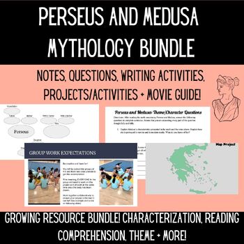 Preview of Perseus and Medusa Myth Bundle! Characterization, Theme, Comp. + MORE!