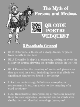 Preview of Perseus and Medusa QR Code Poetry Webquest (CCSS AND FSA aligned)