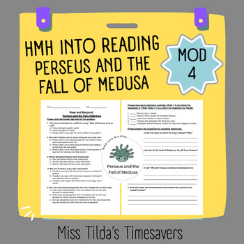 Preview of Perseus and the Fall of Medusa - Grade 4 HMH into Reading 