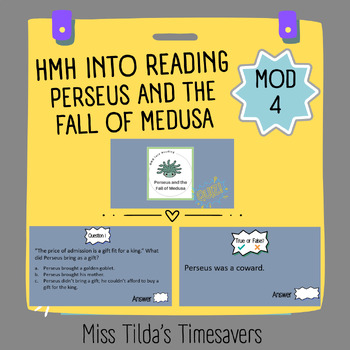 Preview of Perseus and the Fall of Medusa Quiz - Grade 4 HMH into Reading