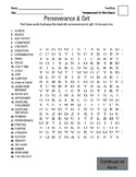 Perseverance & Grit Word Search and Dictionary Activity