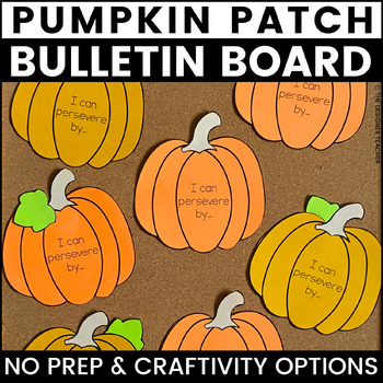 Preview of Perseverance Pumpkins September October Bulletin Board and Fall Door Decor Set