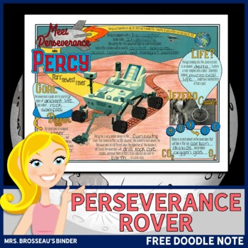 Preview of Perseverance Rover "Percy" Mars Mission Space Exploration Astronomy Doodle Note