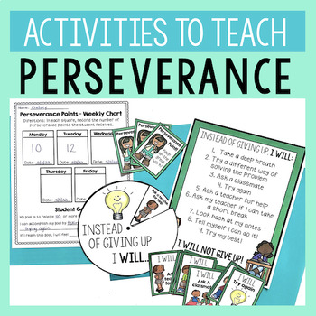 Preview of Perseverance Activities For Growth Mindset And Character Education