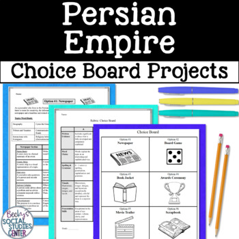 Preview of Persian Empire Cyrus Darius Choice Board Projects