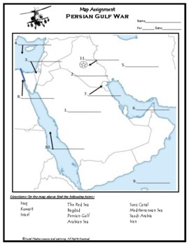 Persian Gulf War - Key terms and Map - Operation Desert Storm and Shield