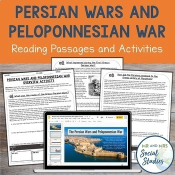 Preview of Persian Wars and Peloponnesian War Overview Activity | Ancient Greece Lesson
