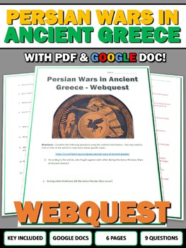 Preview of Persian Wars in Ancient Greece - Webquest with Key (Google Doc Included)