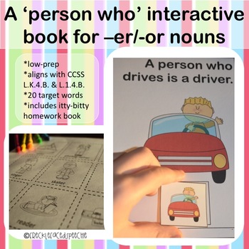 Preview of Person nouns interactive book