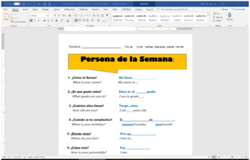 Preview of Persona de la Semana