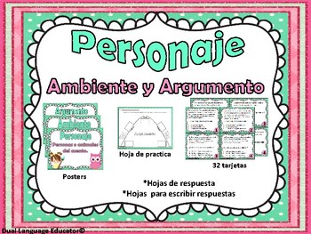 Preview of Personaje, Ambiente y Argumento Character, Setting and Plot in Spanish