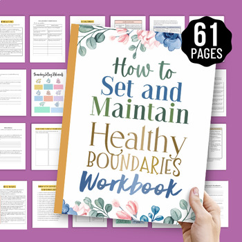 Preview of Setting Boundaries Healthy Personal Space Therapy Worksheet Teens Workbook SEL