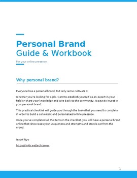 Preview of Personal Brand Guide and Workbook for Professionals