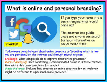 Preview of Personal Branding / Online Presence - Careers
