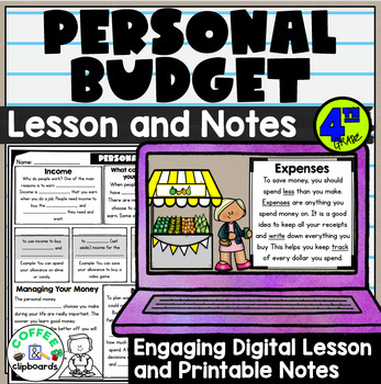 Preview of Personal Budget Saving and Spending Lesson and Activities - SS4E2