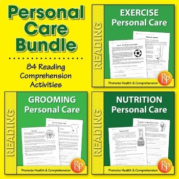 Preview of Functional Life Skills Curriculum - Grooming, Nutrition & Exercise Worksheets