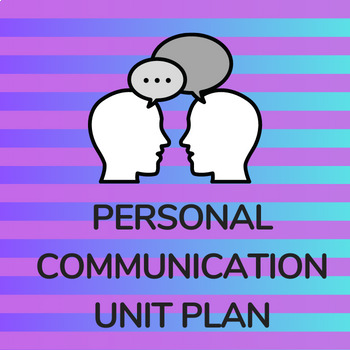 Preview of Personal Communication Unit Plan 