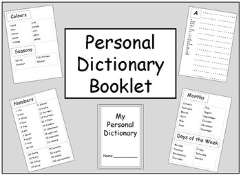 Preview of Personal Dictionary Booklet with Word Wall Words