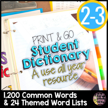Preview of Personal Dictionary | Spelling Dictionary | Printable Student Dictionary 2nd 3rd