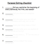 Personal Editing Checklist
