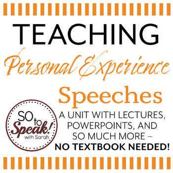 Preview of Personal Experience Speeches Unit