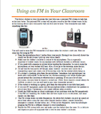Personal FM Tip Sheet for Teachers, Therapists, and Parents