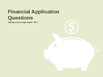Preview of Personal Finance Bell Ringers (FAQs - Financial Aptitude Question of the Day)