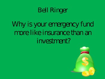 Preview of Personal Finance Bell Ringers PowerPoint Slides
