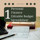 Personal Finance Budget Spreadsheet - Editable with Functi