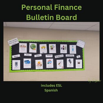 Preview of Personal Finance Bulletin Board (ESL) Kit | How You Lose Money Without Noticing