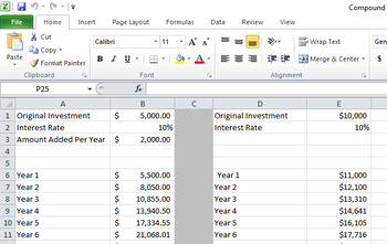 Preview of Personal Finance - Calculating Compound Interest Spreadsheet