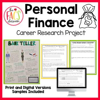 Preview of Personal Finance Career Research Project | College and Career Readiness | FCS