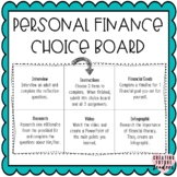 Personal Finance Choice Board - High School Business Proje