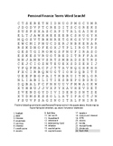 Personal Finance Common Terms #1 (Word Search)