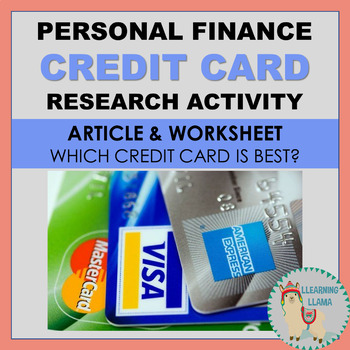 Preview of Personal Finance Credit Card Research Activity