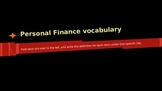Personal Finance Economics Vocabulary Terms Definitions editable