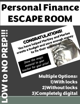 Preview of Personal Finance Escape Room (Saving and Budgeting Breakout) Digital and Print