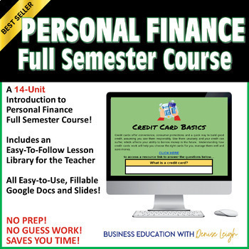 Preview of Personal Finance Course Financial Literacy High School Curriculum Full Semester