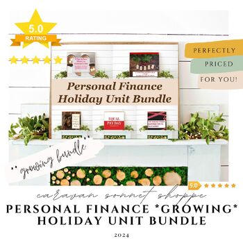 Preview of Personal Finance: GROWING Holiday Unit Bundle/Christmas/Financial Literacy/Money