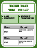 Personal Finance- "I Have... Who Has?"