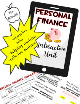 Preview of Personal Finance Interactive Unit ***GOOGLE SLIDES™*** with Budget Simulation