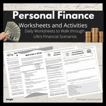 Preview of Personal Finance Life Situations Worksheets & Activities - Print & Digital