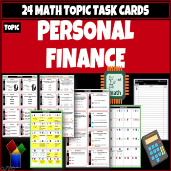 Preview of Personal Finance Math, Economics and Business Task Cards